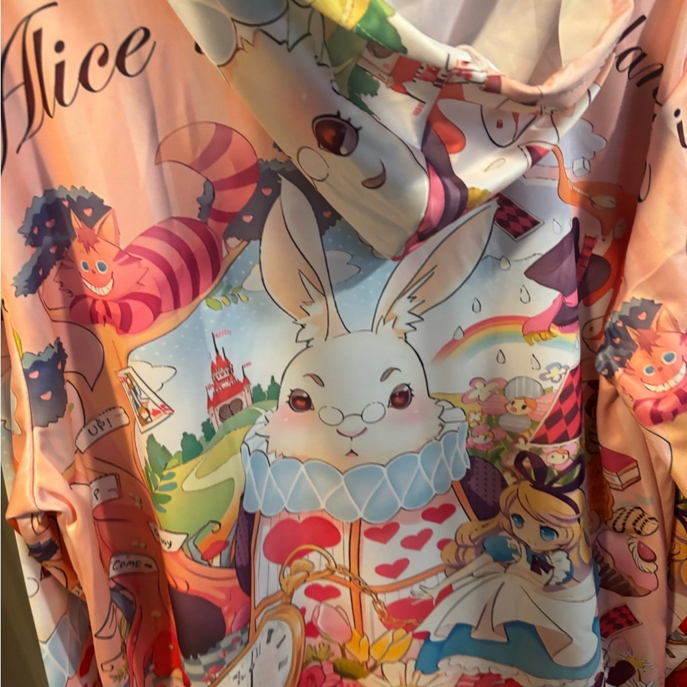Alice in wonderland - Pastel Multicolor Graphic Hoodie